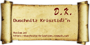 Duschnitz Krisztián névjegykártya